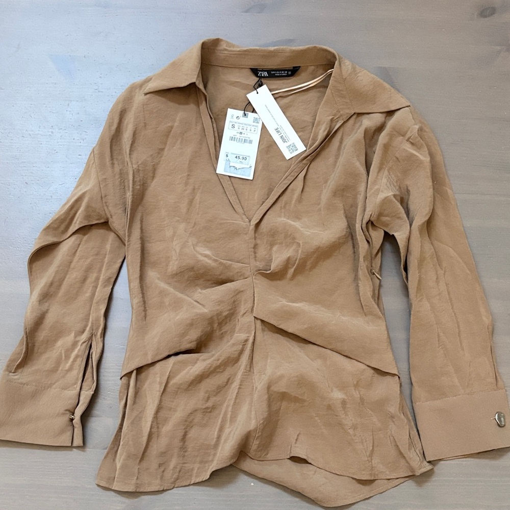 Zara Women's Brown Blouse Size Small